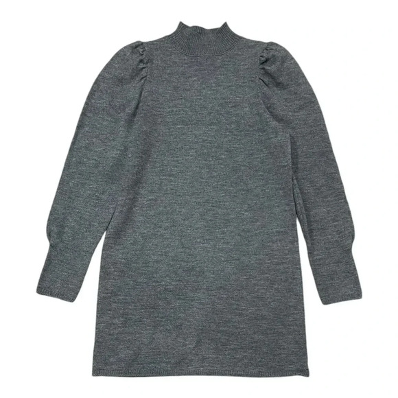 Wayf Gray Lola Puff Sleeve Mini Sweater Dress S - Picture 2 of 5